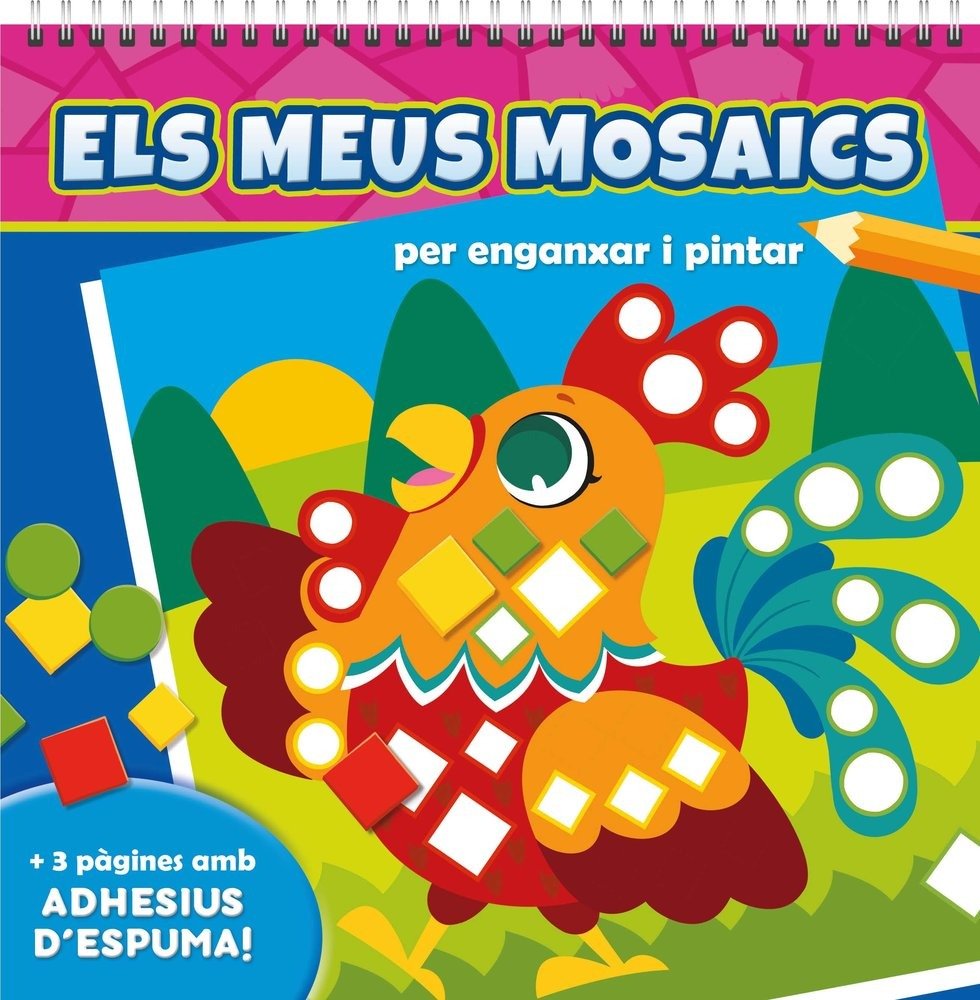 ELS MEUS MOSAICS PER ENGANXAR I PINTAR. ANIMALS DOMESTICS | portada del libro