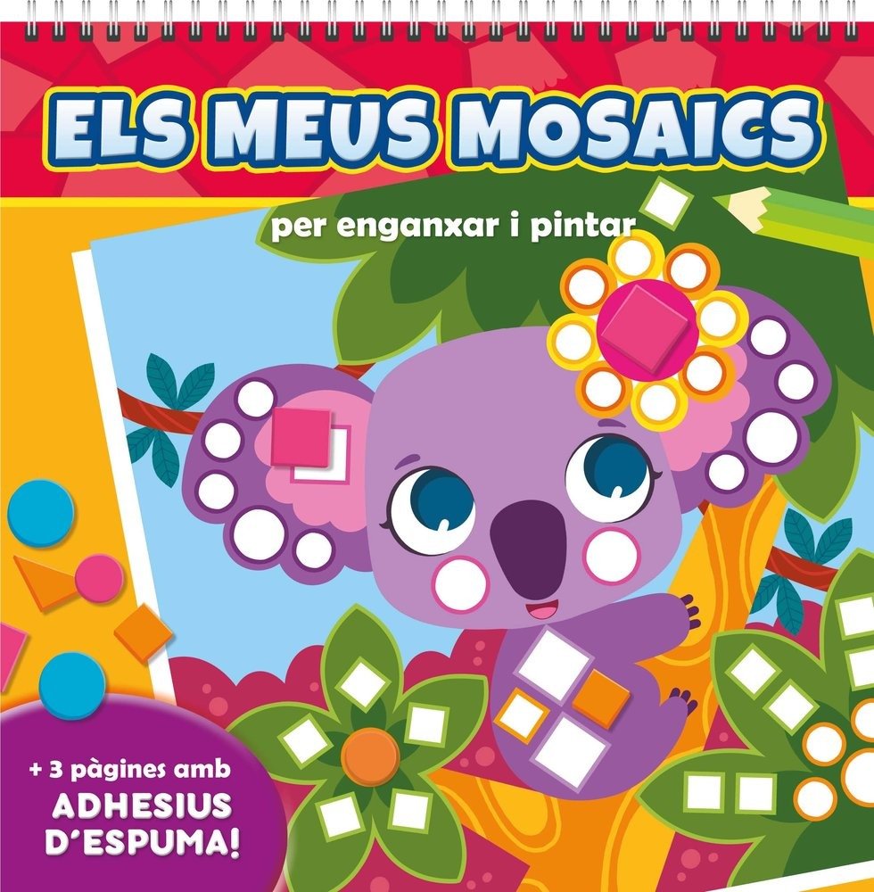 ELS MEUS MOSAICS PER ENGANXAR I PINTAR. ANIMALS SALVATGES | portada del libro
