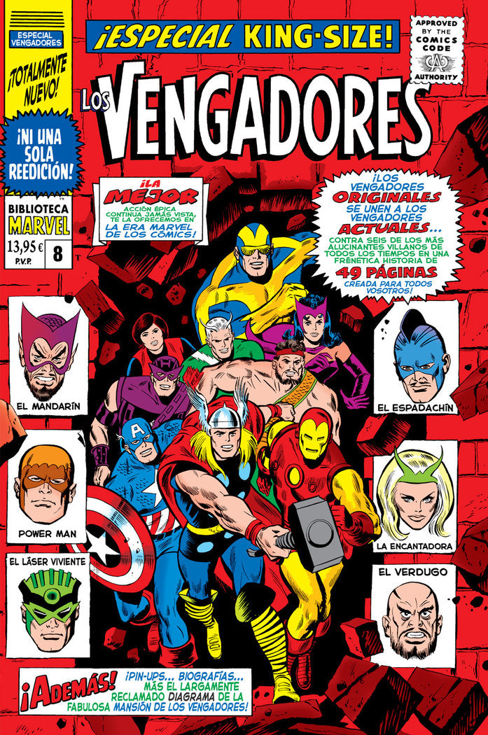 BIBLIOTECA MARVEL. LOS VENGADORES 08, de ROY THOMAS, JOHN BUSCEMA, DON HECK | portada del libro