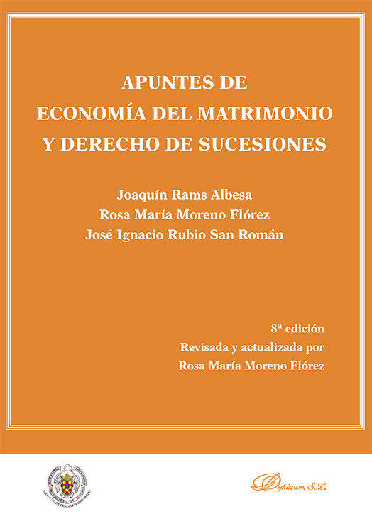 APUNTES DE ECONOMIA DEL MATRIMONIO Y DERECHO DE SUCESIONES, de RAMS ALBESA, JOAQUIN | portada del libro