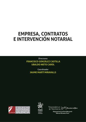 EMPRESA CONTRATOS E INTERVENCION NOTARIAL, de GONZALEZ CASTILLA | portada del libro