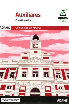 AUXILIARES ( COMUNIDAD DE MADRID) - CUESTIONARIOS | portada del libro