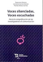 VOCES SILENCIADAS, VOCES ESCUCHADAS, de Leonarda García Jiménez | portada del libro