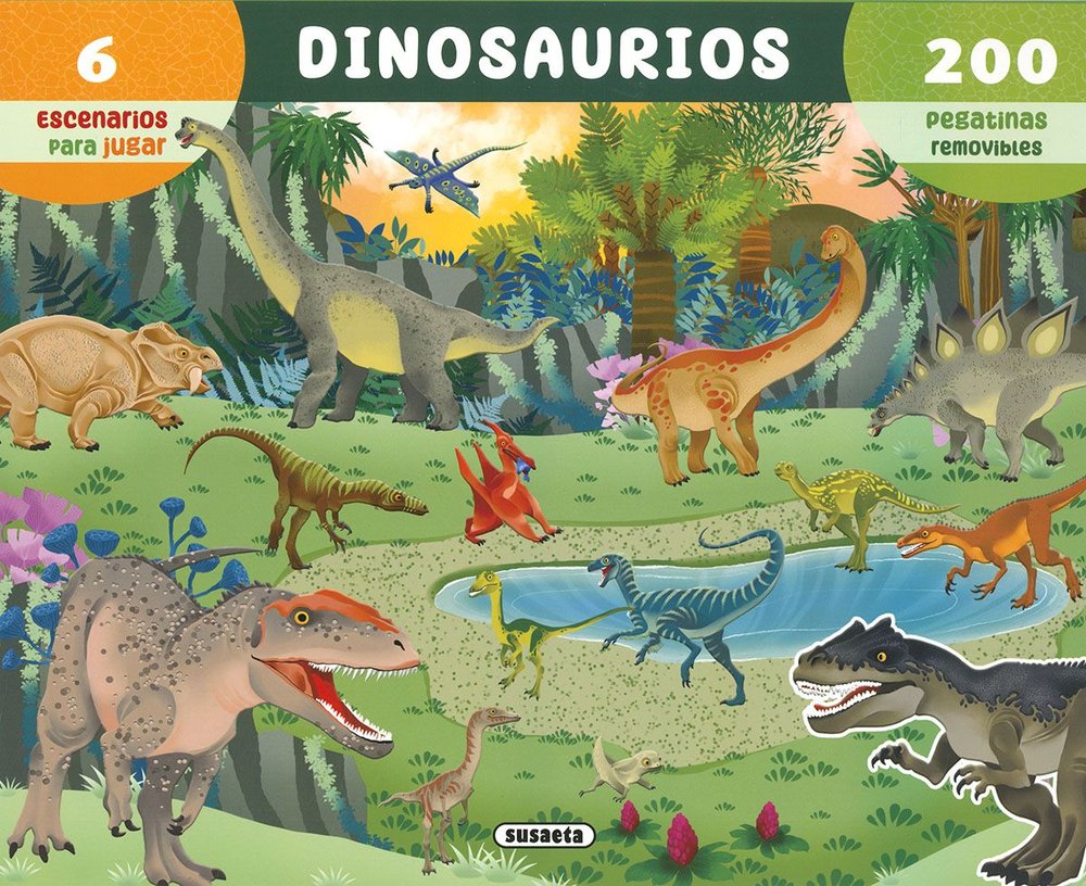 DINOSAURIOS 6 ESCENARIOS PARA JUGAR, de SUSAETA EDICIONES | portada del libro