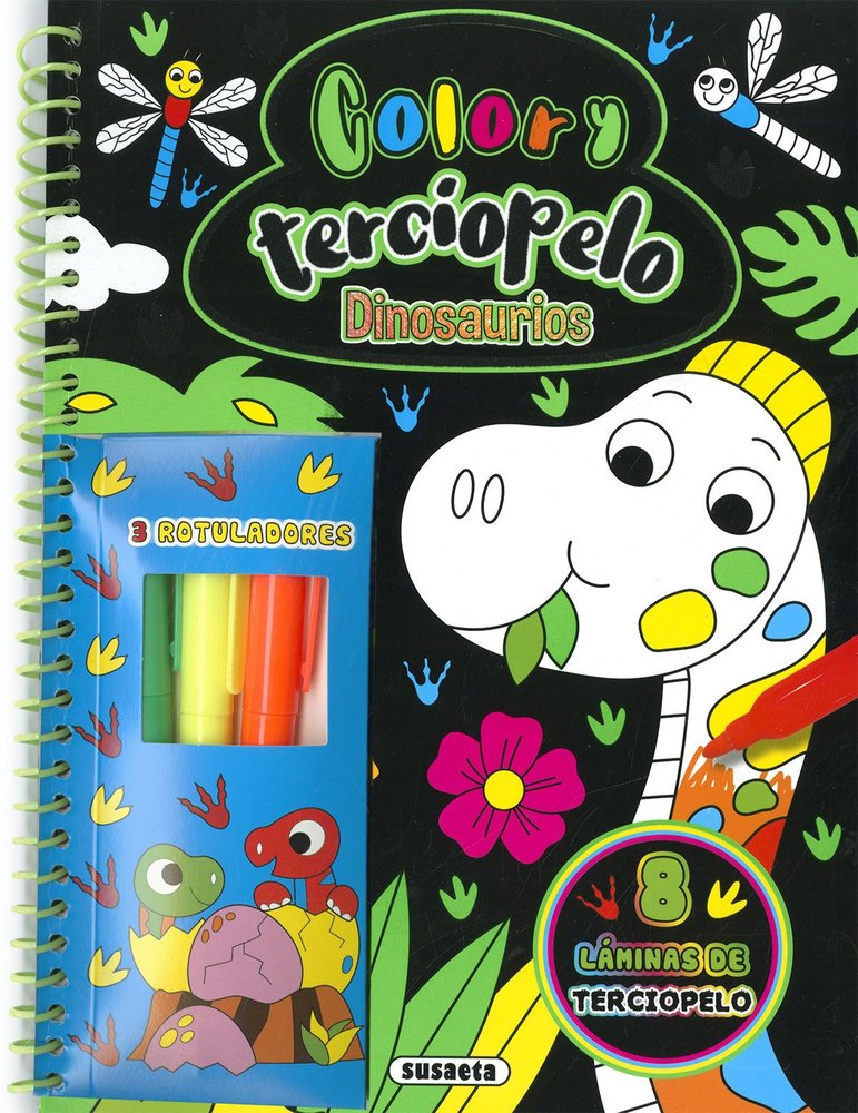 DINOSAURIOS COLOR Y TERCIOPELO, de SUSAETA EDICIONES | portada del libro