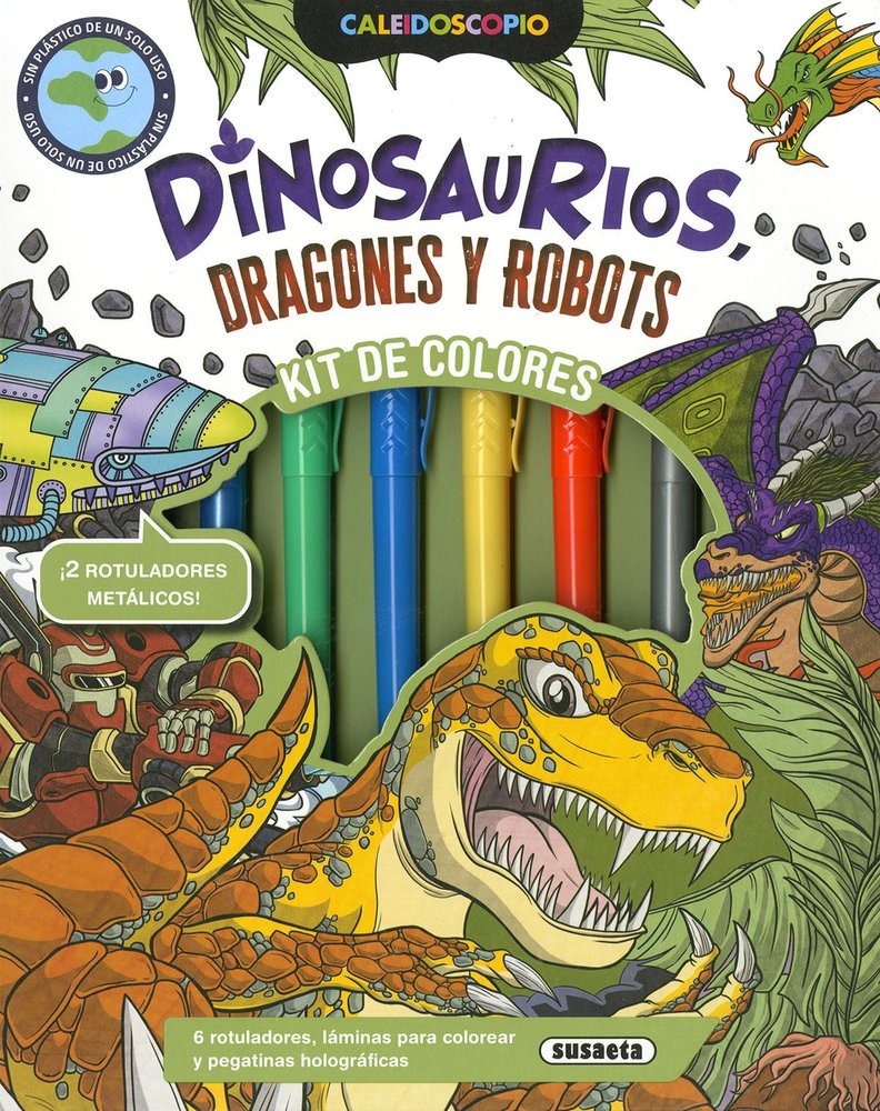 DINOSAURIOS, DRAGONES Y ROBOTS, de SUSAETA EDICIONES | portada del libro