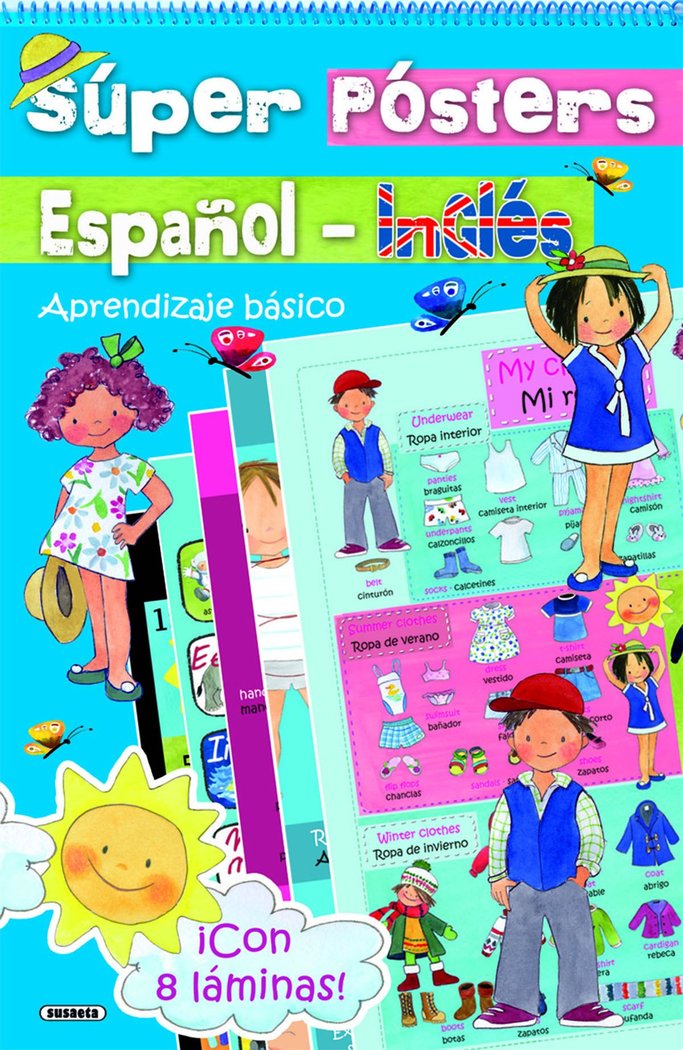 SUPER POSTERS ESPAÑOL-INGLES. APRENDIZAJE BASICO, de SUSAETA | portada del libro