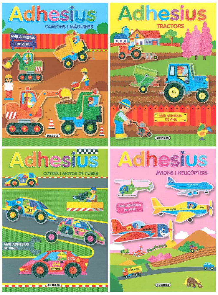 JUGUEM I CONSTRUIM AMB ADHESIUS DE VINIL (4 TITOLS), de BUSQUETS, JORDI | portada del libro