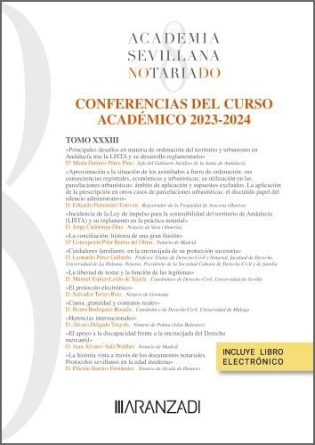 ANALES 2023-2024 TOMO XXXIII ACADEMIA SEVILLANA DEL NOTARIADO, de ACADEMIA SEVILLANA NOTARIADO | portada del libro