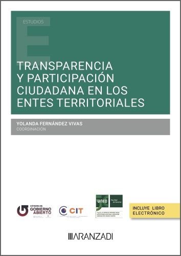TRANSPARENCIA Y PARTICIPACION CIUDADANA EN LOS ENTES TERRITORIALES | portada del libro