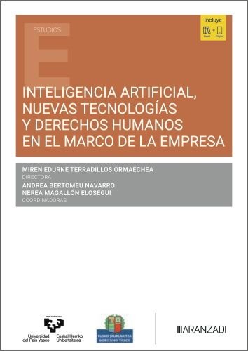 INTELIGENCIA ARTIFICIAL NUEVAS TECNOLOGIAS Y DERECHOS HUMANO, de EDURNE TERRADILLOS ORMAECHEA | portada del libro