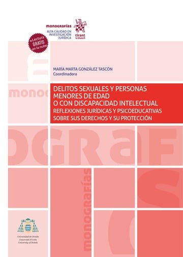 Delitos sexuales y personas menores de edad o con discapacidad intelectual, de GONZALEZ TASCON | portada del libro