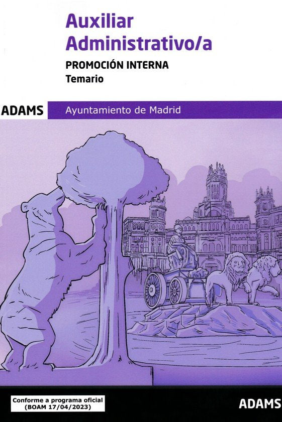 AUXILIAR ADMINISTRATIVO/A ( PROMOCION INTERNA) - TEMARIO | portada del libro