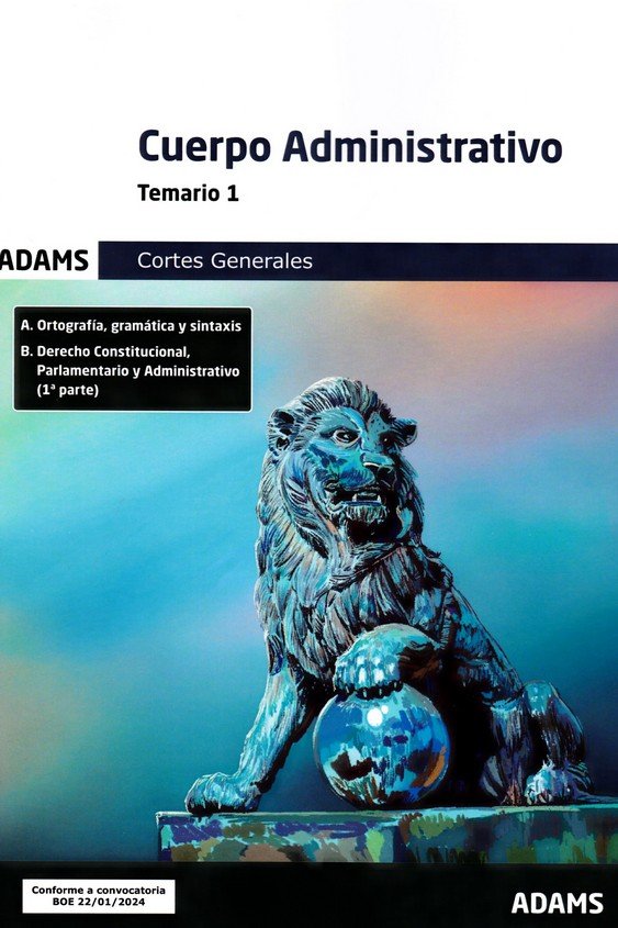 CUERPO ADMINISTRATIVO ( CORTES GENERALES) - TEMARIO 1, de VVAA | portada del libro