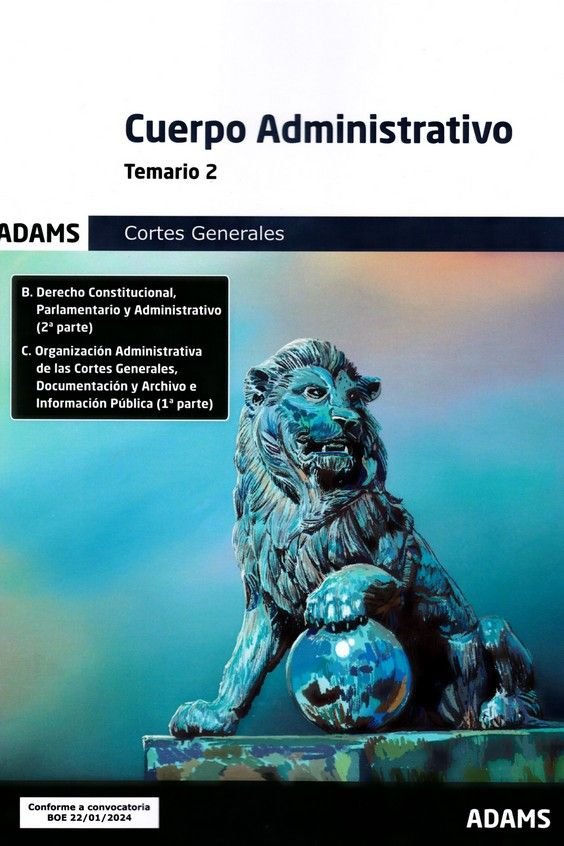 CUERPO ADMINISTRATIVO ( CORTES GENERALES) - TEMARIO 2 | portada del libro