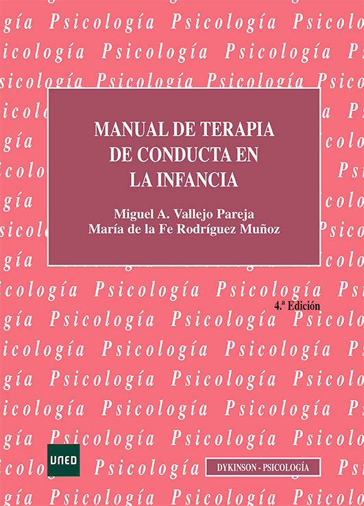 Manual de terapia de conducta en la infancia, de VALLEJO PAREJA, MIGUEL ANGEL | portada del libro