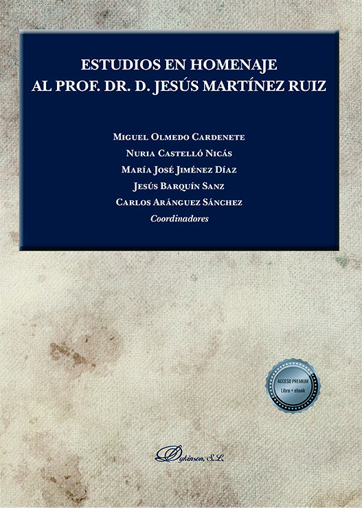 ESTUDIOS EN HOMENAJE AL PROF DR D JESUS MARTINEZ RUIZ | portada del libro