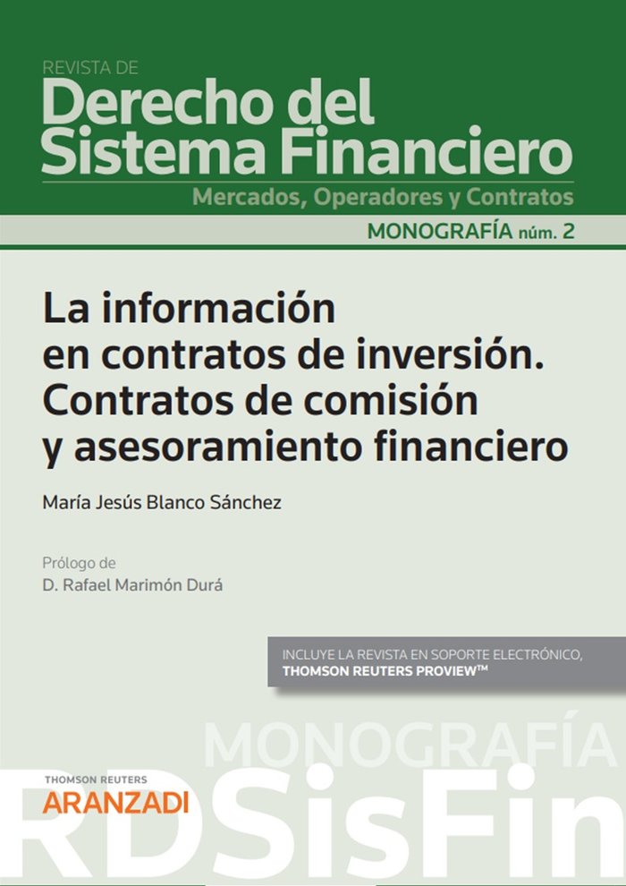 LA INFORMACION EN CONTRATOS DE INVERSION CONTRATOS DE COMIS, de MARIA JESUS BLANCO SANCHEZ | portada del libro