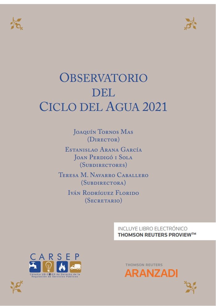 Observatorio del ciclo del Agua 2021 (Papel e-book), de JOAQUIN TORNOS MAS | portada del libro