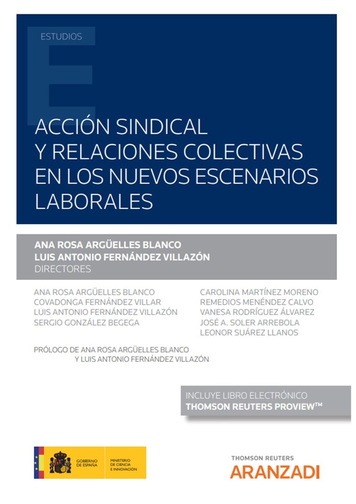 ACCION SINDICAL Y RELACIONES COLECTIVAS EN LOS NUEVOS ESCEN, de ARGUELLES BLANCO,ANA ROSA | portada del libro