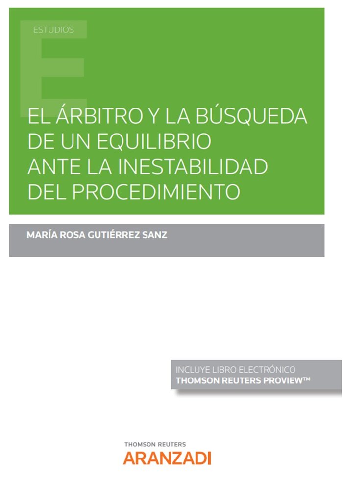 EL ARBITRO Y LA BUSQUEDA DE UN EQUILIBRIO ANTE LA INESTABILI, de MARIA ROSA GUTIERREZ SANZ | portada del libro