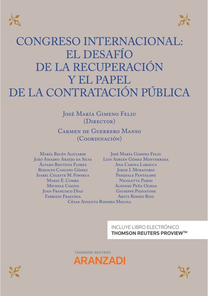 CONGRESO INTERNACIONAL EL DESAFIO DE LA RECUPERACION Y EL P, de GIMENO FELIU,JOSE MARIA | portada del libro