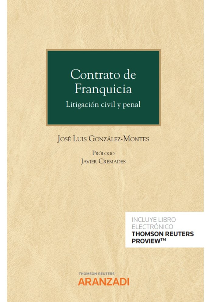 CONTRATO DE FRANQUICIA, de JOSE LUIS GONZALEZ MONTES | portada del libro