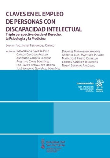 CLAVES EN EL EMPLEO DE PERSONAS CON DISCAPACIDAD INTELECTUAL, de SANCHEZ TRIGUEROS | portada del libro