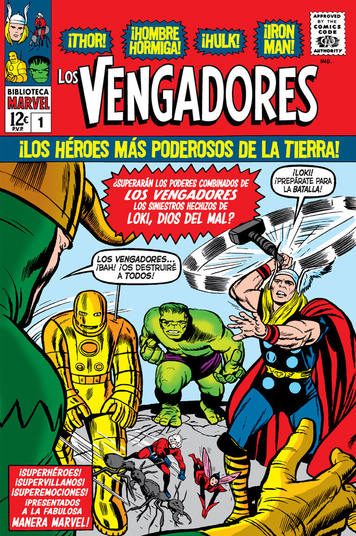 BIBLIOTECA MARVEL LOS VENGADORES 1. 1963-64: THE AVENGERS 1-6 USA, de JACK KIRBY | portada del libro