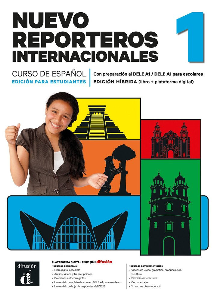 NUEVO REPORTEROS INTERNACIONALES 1 ED. HIBRIDA ESTUDIANTES, de SELVAS, CRISTIAN | portada del libro