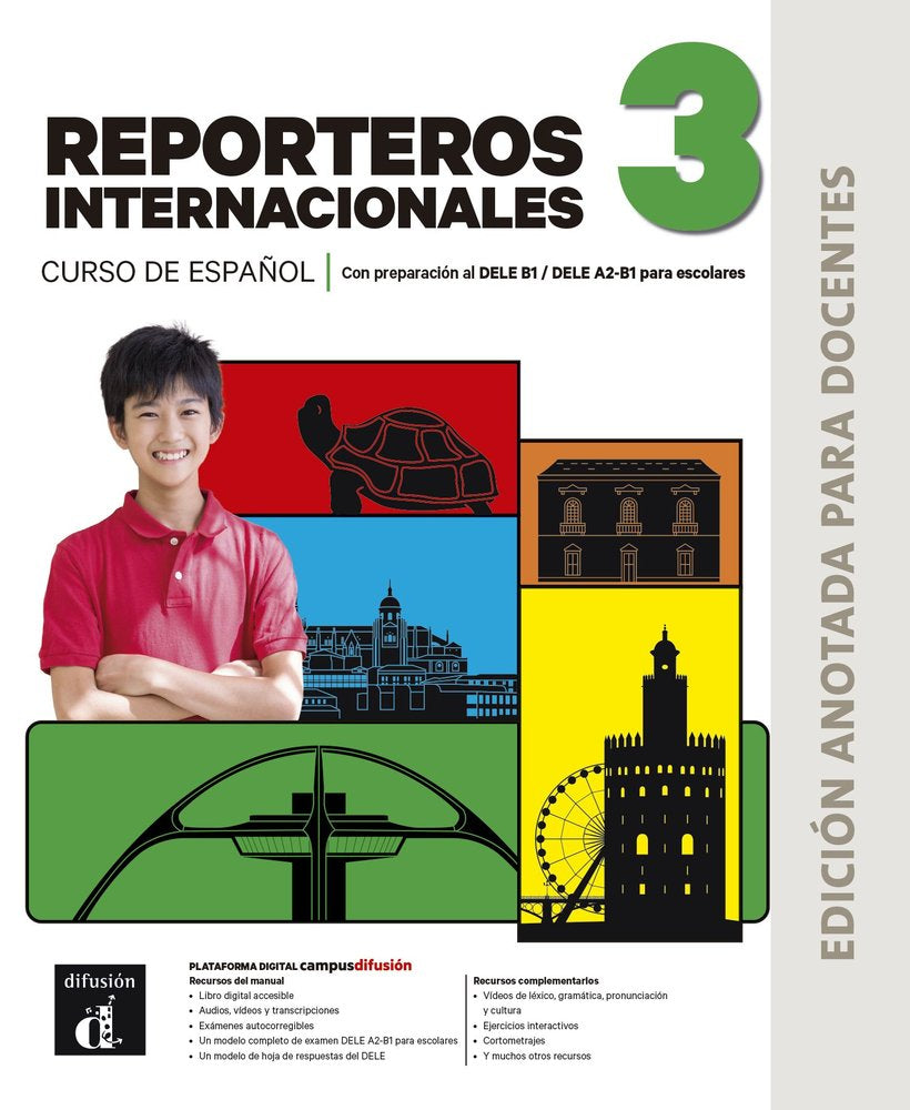 NUEVO REPORTEROS INTERNACIONALES 3. ED ANOTADA PARA DOCENTES, de BALLESTEROS, GEMA | portada del libro