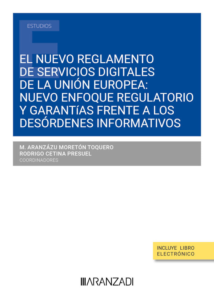 EL NUEVO REGLAMENTO DE SERVICIOS DIGITALES DE LA UNION EUROP, de M ARANZAZU MORETON TOQUERO | portada del libro