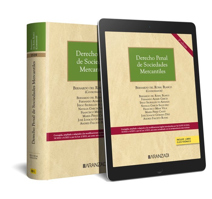DERECHO PENAL DE SOCIEDADES MERCANTILES 2 EDICION, de BERNARDO DEL ROSAL BLASCO | portada del libro