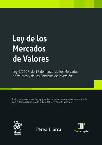 Ley de los Mercados de Valores, de DELGADO | portada del libro