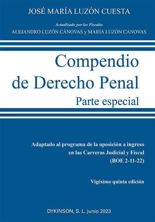Compendio de Derecho Penal. Parte Especial, de LUZON CUESTA, JOSE MARIA | portada del libro
