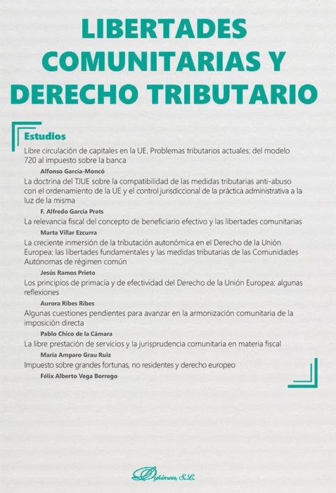 Libertades comunitarias y derecho tributario | portada del libro