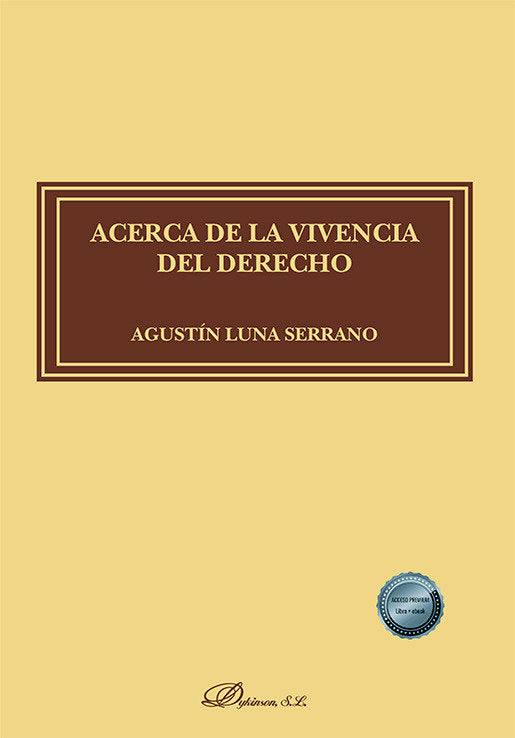 Acerca de la vivencia del derecho, de LUNA SERRANO, AGUSTIN | portada del libro
