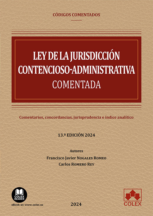 LEY DE LA JURISDICCION CONTENCIOSO-ADMINISTRATIVA 2024, de ROMERO REY | portada del libro