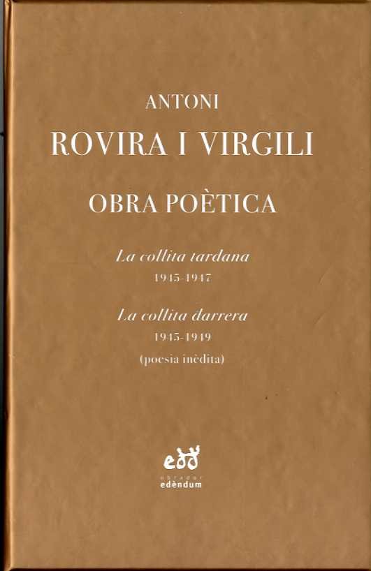Obra poètica, de Rovira i Virgili, Antoni | portada del libro