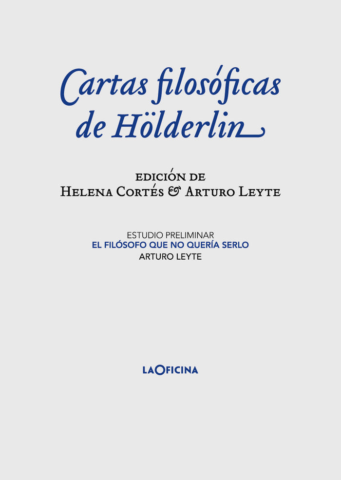 Cartas filosóficas, de Hölderlin, Friedrich | portada del libro