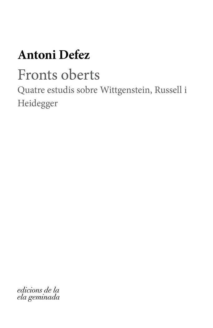 Fronts oberts, de Defez, Antoni | portada del libro
