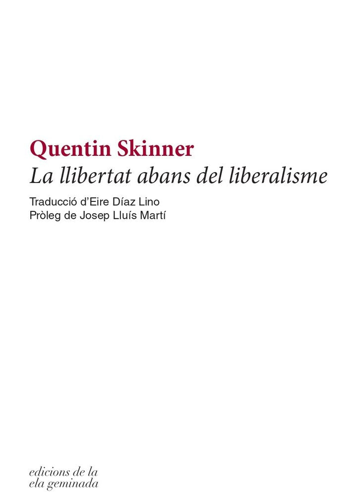 La llibertat abans del liberalisme, de Skinner, Quentin | portada del libro