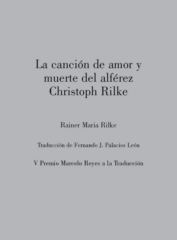 LA CANCION DE AMOR Y MUERTE DEL ALFEREZ CHRISTOPH RILKE | portada del libro