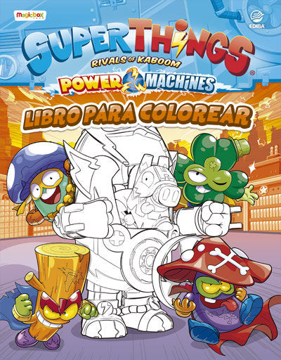 Libro para colorear Superthings Power Machines - España | portada del libro