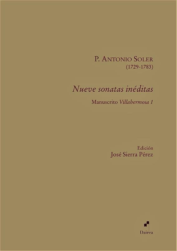 Nueve sonatas inéditas, de SOLER | portada del libro