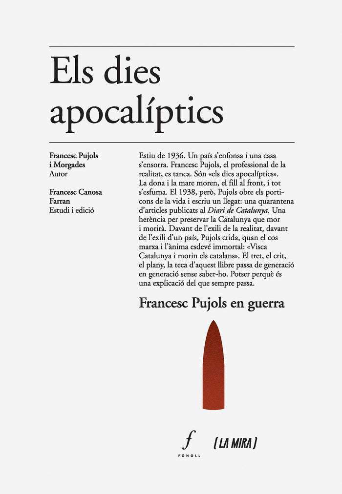 ELS DIES APOCALIPTICS, de PUJOLS MORGADES, FRANCESC | portada del libro