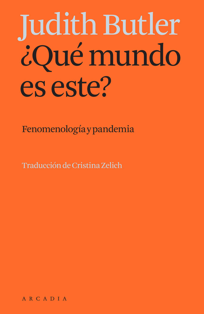 QUE MUNDO ES ESTE, de BUTLER,JUDITH | portada del libro