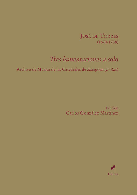Tres lamentaciones a solo, de DE TORRES | portada del libro