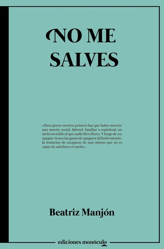 NO ME SALVES, de MANJON, BEATRIZ | portada del libro