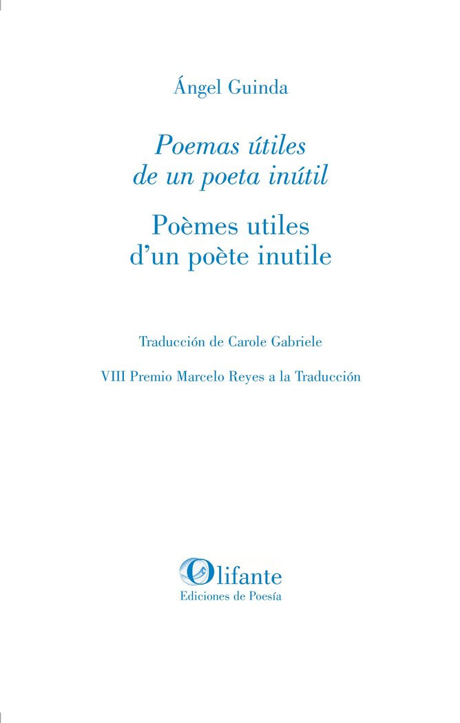 POEMAS UTILES DE UN POETA INUTIL, de GABRIELE | portada del libro